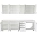 Bucatarie Zebra 260 cm din MDF Alb Lucios cu blat termoizolant imitatie Alb / Bej